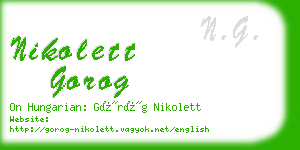 nikolett gorog business card